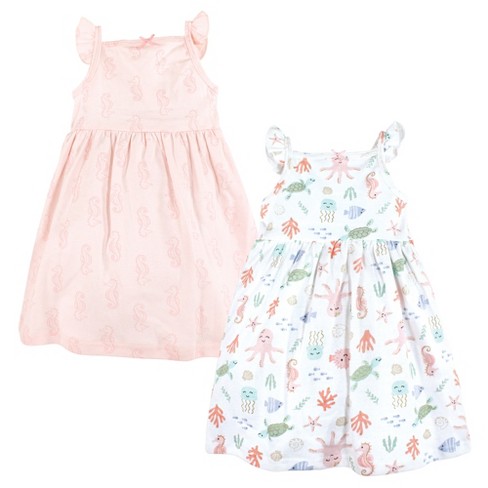 Hudson Baby Infant Girl Cotton Dresses, Pastel Sea : Target