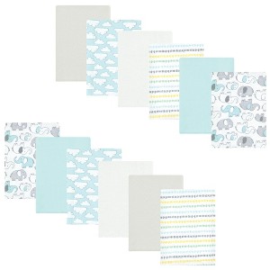 Luvable Friends Hudson Baby Flannel Burp Cloths 12pk Set - 1 of 2