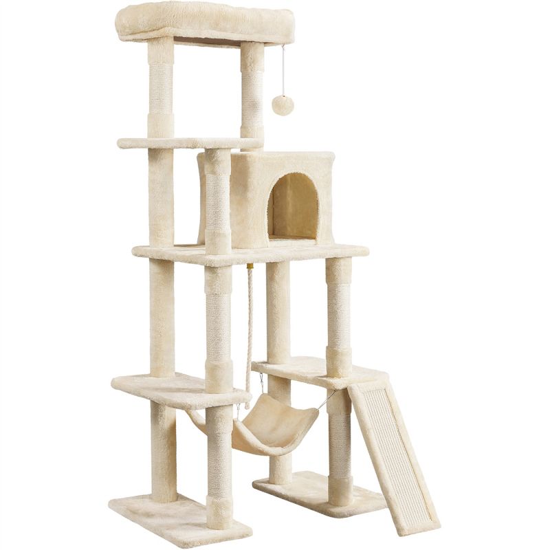 Yaheetech 63" Multilevel Plush Cat Tree with Hammock for Cats Kitchens, 1 of 9