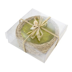 Beachcombers Set of 4 Green Capiz Coasters - 1 of 2