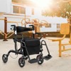 Gymax 2-in-1 Rollator Walker & Wheelchair Combo with Adjustable Handlebar Handbrake Removable Bag Senior Mobility Aid Blue/Black/Red - 4 of 4
