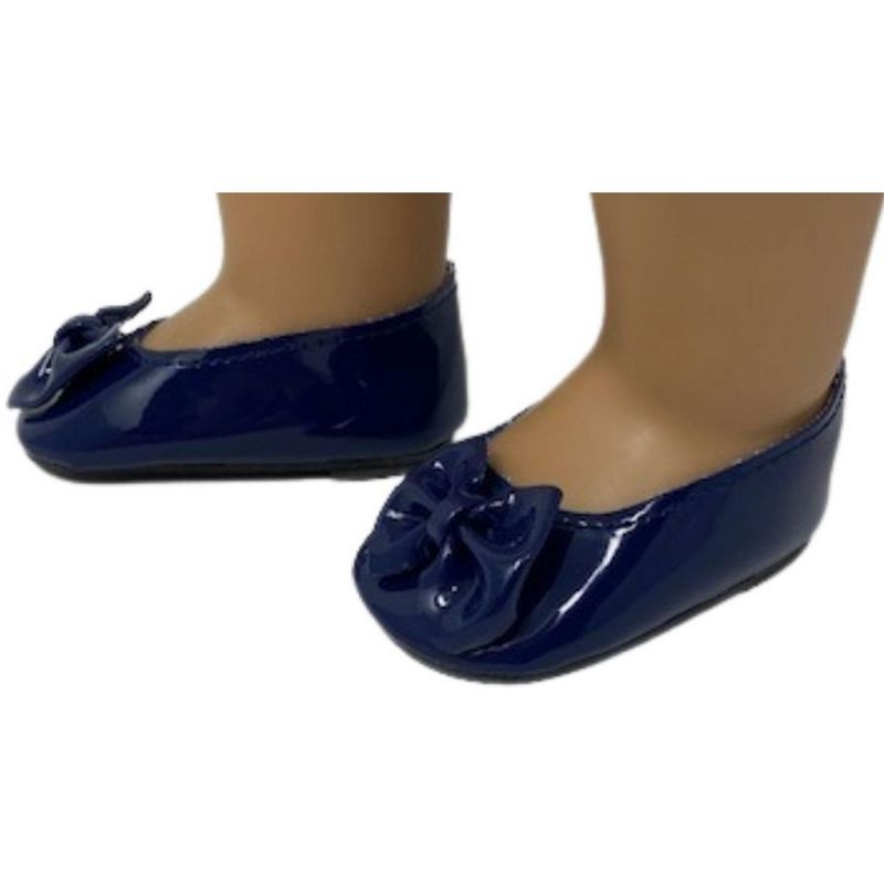 Navy Blue Bow Shoes Fit 18 Inch Girl Dolls Like American Girl Our Generation, 3 of 4