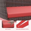 homfan 4 Pieces Outdoor Patio Furniture Sets, Rattan Patio Table and Chairs Set with Cushion and Coffee Table, Outdoor Furniture Bistro Set - 3 of 4
