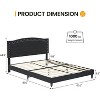 Queen Size Bed Frame, Upholstered Platform Bed with Adjustable Headboard, Button Rivet Decor, Heavy Duty Metal Frame Foundation, No Spring Box Needed - 2 of 4