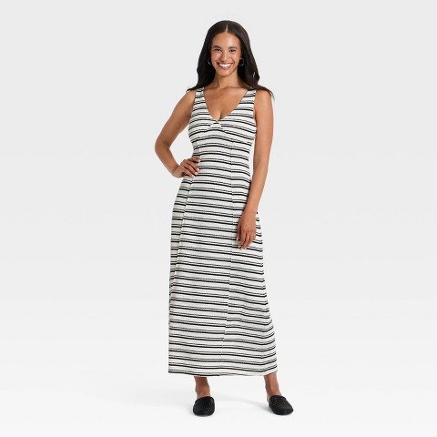 Женские платья Universal Thread Women's Knit Maxi Dress - Universal Thread™ Cream Striped M