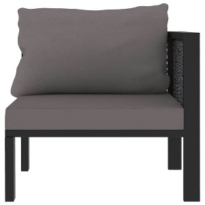 vidaXL Sectional Corner Sofa with Left Armrest - Poly Rattan Anthracite - Garden Furniture for Indoor and Outdoor Use - 1 of 4