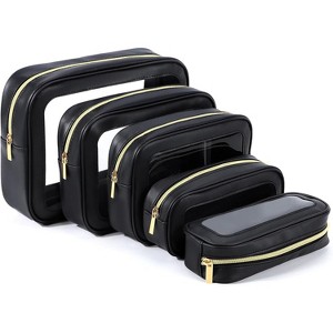 5PCS Diaper Bag Organizer Pouch Set, TSA Approved Toiletry Bag，Clear Waterproof TPU Makeup Bag Set Travel Organizer - 1 of 4