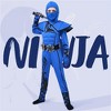 Joyfy Halloween Blue Ninja Costume for Kids, Ninja Stealth Flame Costume for Boys Girls, Halloween Kung Fu Outfit for DressUp Themed Party - 4 of 4