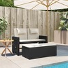 vidaXL Reclining Patio Bench/Sofa Bed with Cushions - Outdoor Furniture Black Poly Rattan - Adjustable, Convertible, with Side Tables - 3 of 4