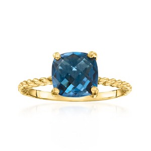 Ross-Simons 2.60 Carat London Blue Topaz Twist Ring in 18kt Gold Over Sterling - 1 of 4
