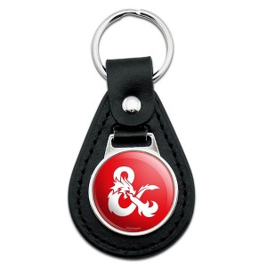 Dungeons And Dragons Ampersand Black Leather Keychain - 1 of 4