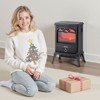VEVOR 22.8inch Freestanding Fireplaces, 1500W 5120BTU Portable Electric Fireplace Stove Heater, with Overheating Protection,Realistic Flames,Black - 2 of 4