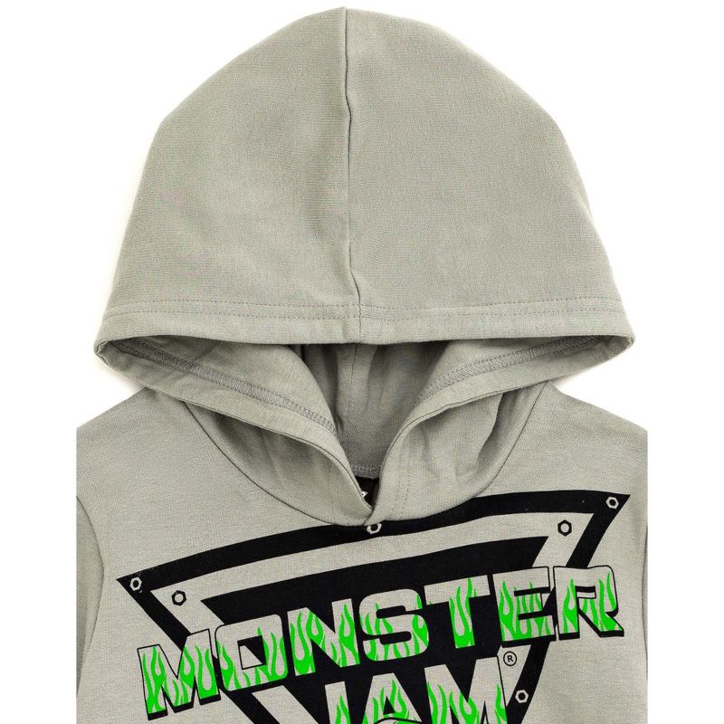 Monster Jam Grave Digger Monster Mutt Megalodon Fleece Pullover Hoodie & Pants Toddler to Big Kid, 5 of 7