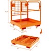 Heavy-Duty 1200 Lbs Forklift Safety Cage with 4 Wheels, Foldable Steel Man Basket 36x36 for Aerial Work and Lift Loaders, Enhanced Safety Features - 2 of 4