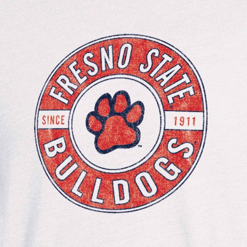 NCAA Fresno State Bulldogs Men&#39;s White Biblend T-Shirt, 3 of 4