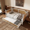 KTMBDW Twin Size Rattan Daybed, Sofa Bed for Bedroom Guest Room, No Box Spring Needed, White & Natural - 3 of 4