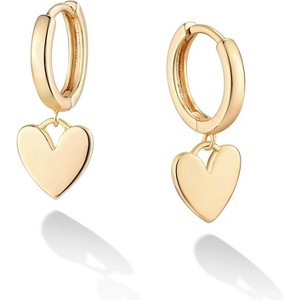 Gold Dainty Dangle Hoop Earrings for Women Small Huggie Hoop with Cubic Zirconia Cute Star Heart Butterfly 14K Gold Plated Earring Minimalist Jewelry - 1 of 4
