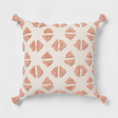 Modern Tufted Square Throw Pillow Summer Wheat - Threshold™ : Target