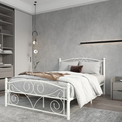 ueen Size Unique Flower Sturdy System Metal Bed Frame