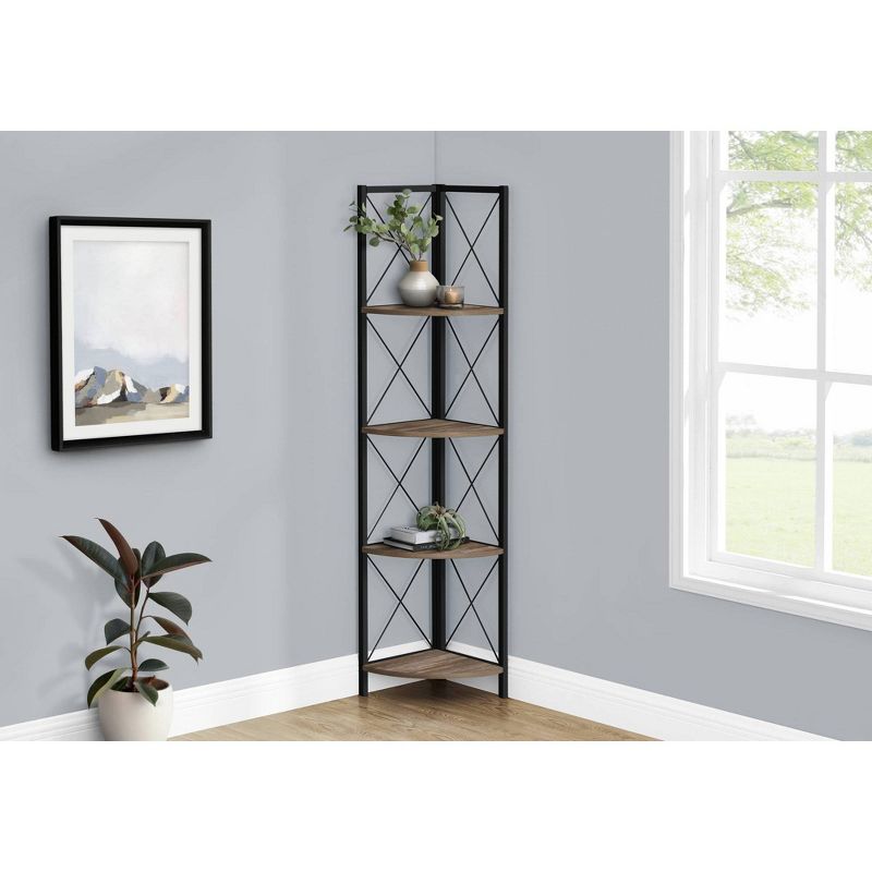 59.25" 4 Tier Mix Material X Design Etagere Bookcase - EveryRoom, 3 of 12
