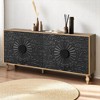 Vintage Carved Symmetrical Design Door Accent Cabinet with Wood Frame,Multi-Functional TV Stand, Sideboard, or Buffet Cabinet,Roman Column Feet - 2 of 4