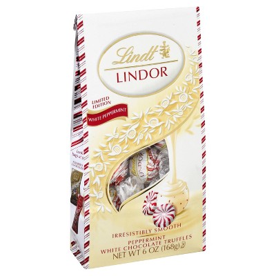 Lindt Lindor Holiday Peppermint White Chocolate Truffles - 6oz