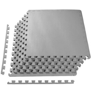 NicBex 26"L Interlocking Gym Floor Mats,Premium EVA Foam,0.5/0.75/1 Inch Thickness,6/12/18/24/36 Pieces,Home Gym and Gymnastics Floor Protection,Black - 1 of 4