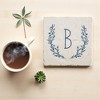 Personalization Mall Farmhouse Floral Personalized Letter Tumbled Stone Coaster Set - 3 of 4