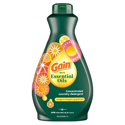 Gain Essential Oils Orange & Energetic Grapefruit Liquid Laundry Detergent - The Uplifting Scent - 58 fl oz