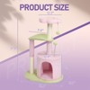 33in Cat Tree, Multi-level Cat Tower with Cat Scratching Post with Curved Perch, Cozy Cat Condo, Padded Top Bed for Kittens and Indoor Cats Pink - 4 of 4