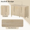 4-Door Buffet Cabinet with Storage, Wood Sideboard Cabinet with Unique Arc Handles and Adjustable Shelves for Dining Room - 4 of 4