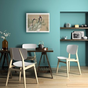 Trademark Fine Art Pictufy Cranes From Momoyogusa Wood Slat Art - 1 of 4