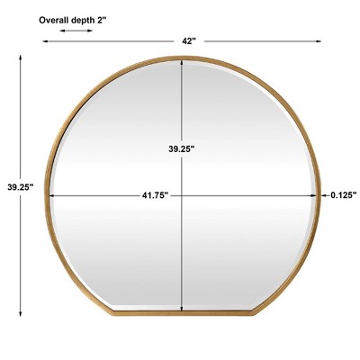 Asheville Transitional 42" Round Gold Leaf Wall Mirror