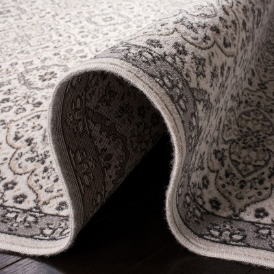 Elegant Gray 4' x 6' Synthetic Rectangular Easy-Care Area Rug