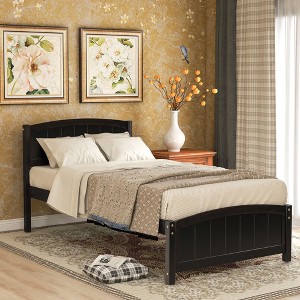 CAVINAS Retro Platform Bed Frame with Headboard,Footboard,Wood Slat Support,No Box Spring Needed - 1 of 4