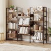 Metal Frame Bookcase,Triple Wide 4 Tiers Industrial Bookcases with 11 Open Display Shelves,Open Record Player Shelves - 2 of 4