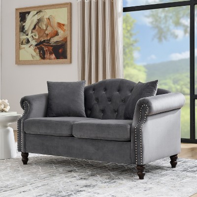 VYNXARIA sofa for Living Room,2 Seater Sofa Tufted Couch with Rolled Arms and Nailhead for Living Room,Bedroom