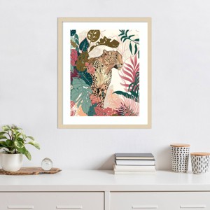 Amanti Art Bright Tropics Leopard by Fab Funky Wood Framed Wall Art Print - 1 of 4