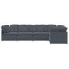 vidaXL Modular Sofa Set - Velvet Dark Gray - Modern Furniture for Living Room & Lounge - Metal & Wood Frame - 157.5" x 78.7" - Indoor Use - 4 of 4