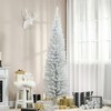 HOMCOM 7 FT Unlit Slim Fir Artificial Christmas Tree with Realistic Branches, and 499 Tips, White - 2 of 4