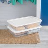 41qt Clear Under Bed Storage Box White - Room Essentials™: Portable, Lidded, Stackable, Snap Closure, 29.25"x18.25"x6" - 2 of 4