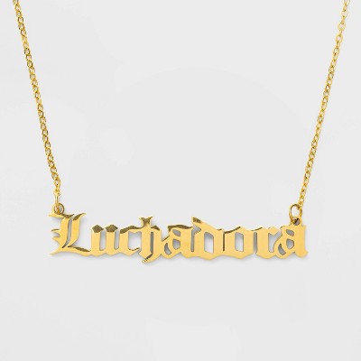 Latino Heritage Month JZD Luchadora Necklace - Metallic Gold