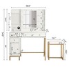 Vanity Desk with Mirror, Makeup Vanity Table with Chair & Charging Station, Dressing Table - 2 of 4