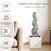 poetree 3 ft./4 ft. Artificial Flocked Boxwood Spiral Topiary Trees with Planters for Outdoor & Indoor Christmas Decor, 2-Pack - 2 of 4