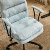 Karl Home | 24.4 Inch Upholstered Swivel Office Chair With Leg Pegs And Wheels - 3 of 4