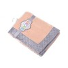 Bacati - Solid Coral with Solid Border Blanket (Coral/Grey Border) - 3 of 4