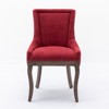 Gulches Set of 2 Wine Red Ultra Side Dining Chairs Thickened with Handmade Slot Seam, Bronze Nailhead Trim & Neutral Solid Wood - 4 of 4