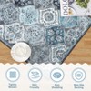 Machine Washable Moroccan Trellis Rug, Stain Resistant & Non-Slip, Vintage Floral Farmhouse Carpet for Dining Room, Bedroom - 3 of 4