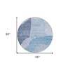 Denim Blue And Navy Blue Abstract Washable Indoor Outdoor Area Rug - 3 of 4