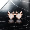 Slickblue Festive Reindeer Earrings – Clear CZ, Holiday-Themed Jewelry in Goldtone/Rose Gold/Silver for Women - 2 of 3